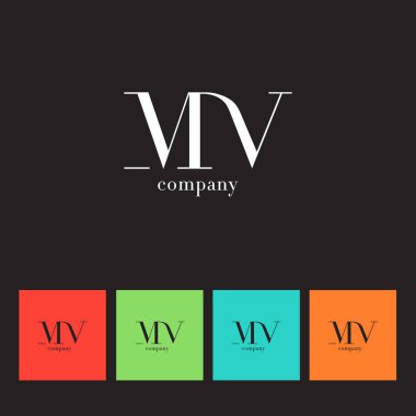 M ve V harfi şirket logosu 