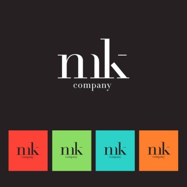 M ve K harfi şirket logosu 
