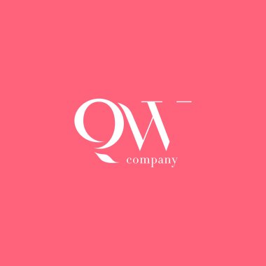 Q ve W harfi şirket logosu 
