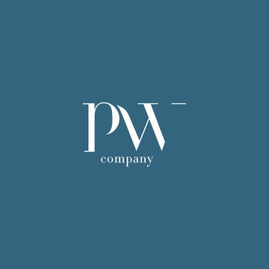 P ve W harfi şirket logosu 