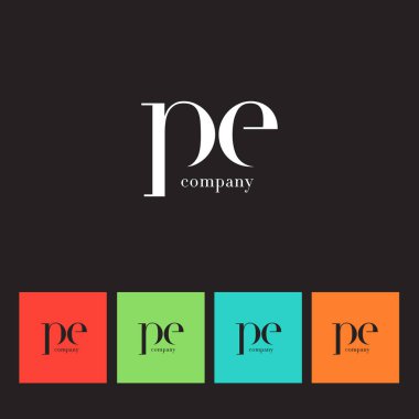 P ve E harfi şirket logosu 