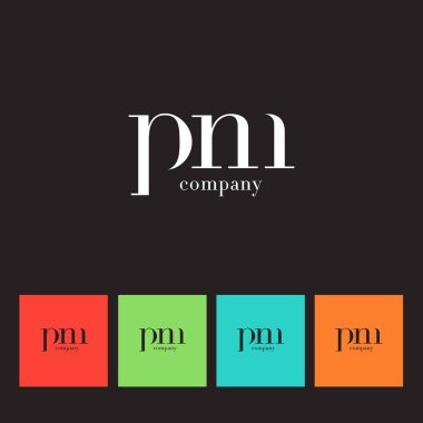 P ve M harfi şirket logosu 