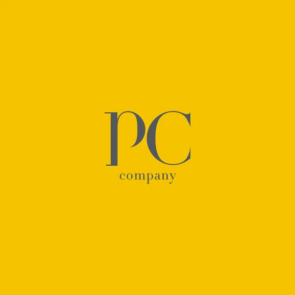 P ・ C 文字会社のロゴ — ストックベクタ