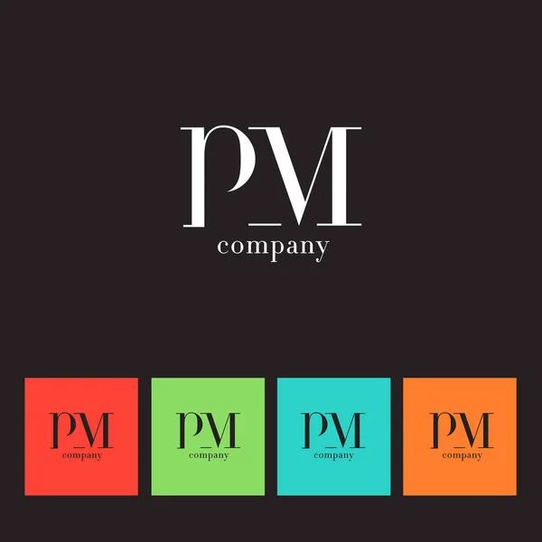 P & M Letter Company Logo — Stock Vector