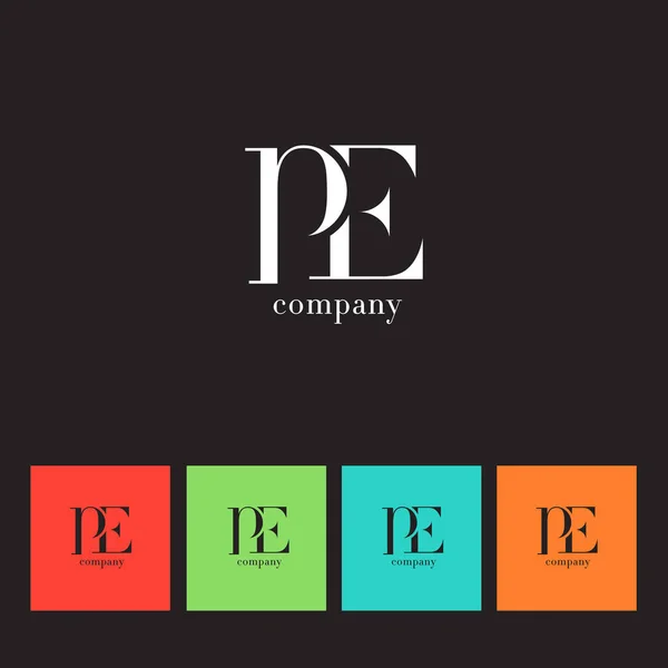 Logo aziendale P & E Letter — Vettoriale Stock