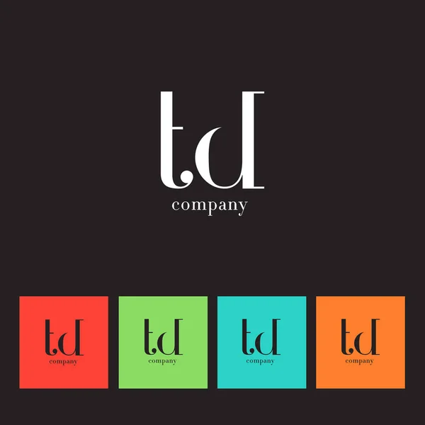 T & D letra logotipo da empresa —  Vetores de Stock