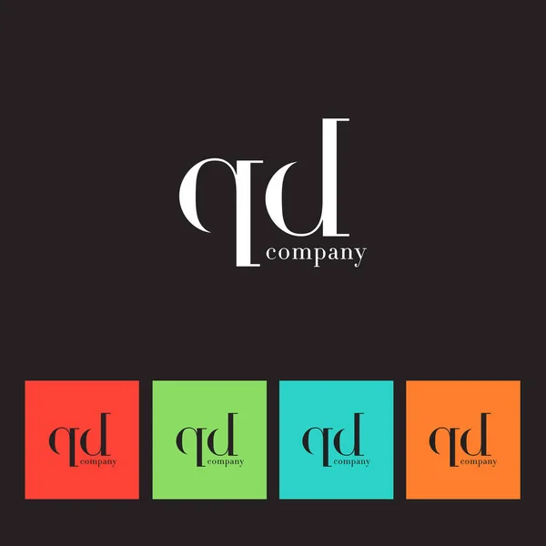 Q ve D harfi şirket logosu — Stok Vektör