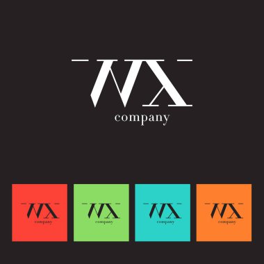 W ve X harfi şirket logosu 