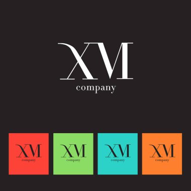 X ve M harfi şirket logosu 