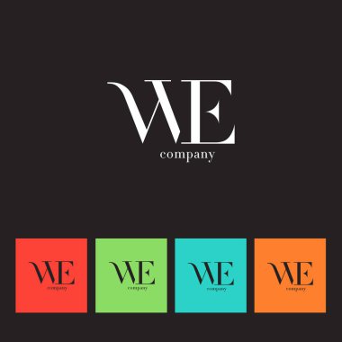 W ve E harfi şirket logosu 