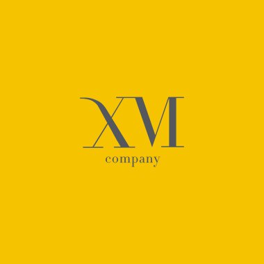X ve M harfi şirket logosu 