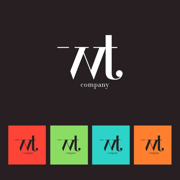 Logo aziendale W & T Letter — Vettoriale Stock
