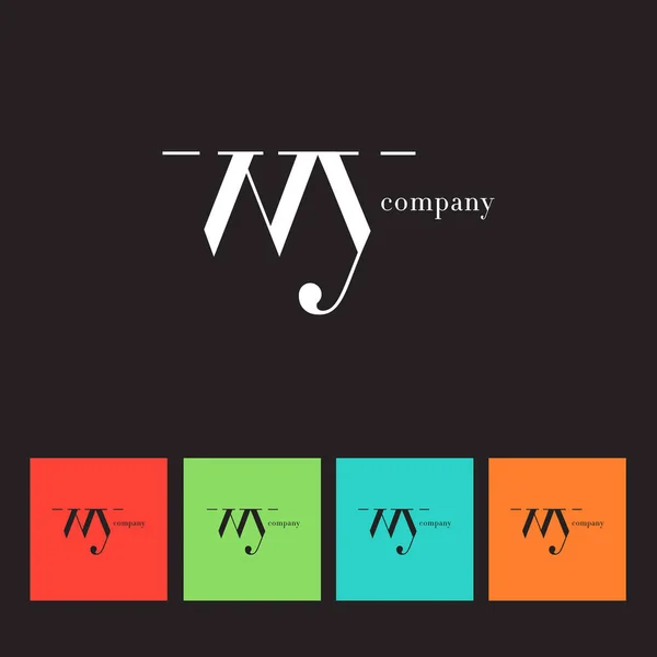Logo aziendale W & Y Letter — Vettoriale Stock