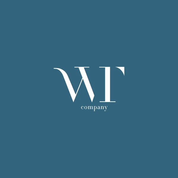 W & T letra logotipo da empresa —  Vetores de Stock