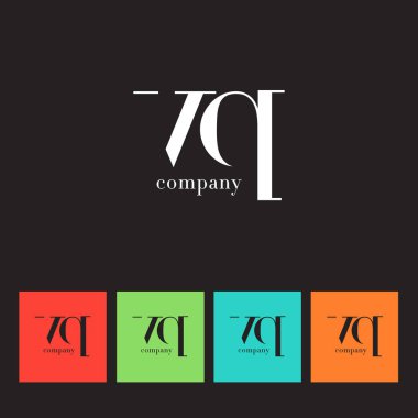 V ve Q harfi şirket logosu 