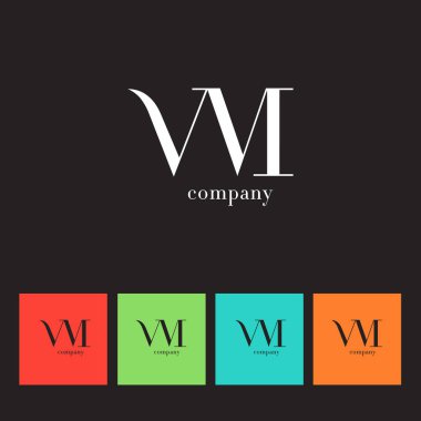 V ve M harfi şirket logosu 