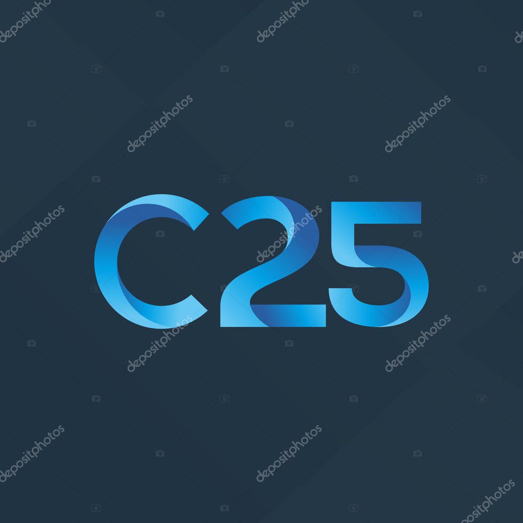 C25 letter and number joint logo icon, vector