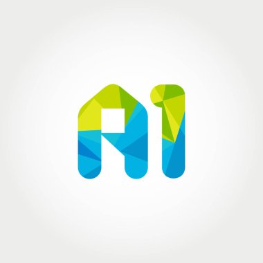 Geometrik sayı ve harf logo