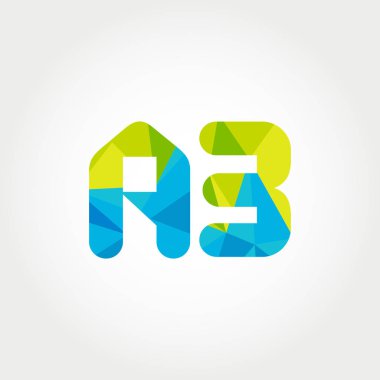 Geometrik sayı ve harf logo