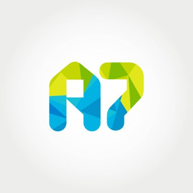 Geometrik sayı ve harf logo