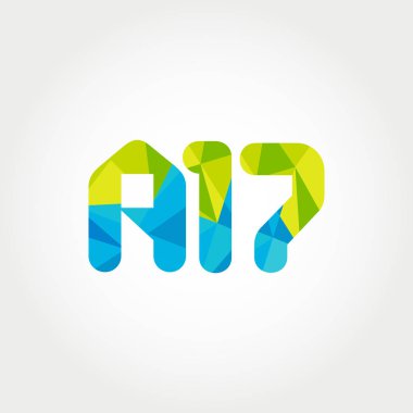 Geometrik sayı ve harf logo