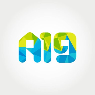 Geometrik sayı ve harf logo