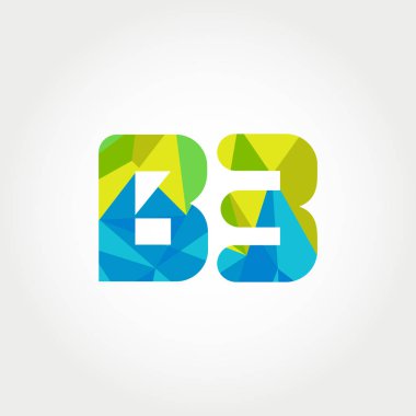 Geometrik sayı ve harf logo