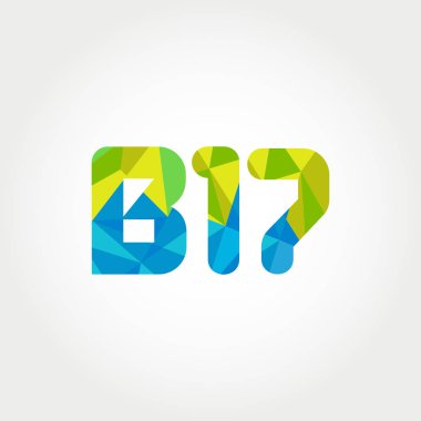 Geometrik sayı ve harf logo