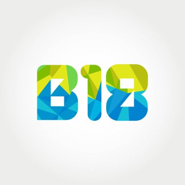 Geometrik sayı ve harf logo