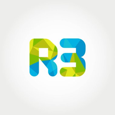 Geometrik sayı ve harf logo