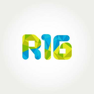 Geometrik sayı ve harf logo