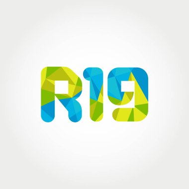 Geometrik sayı ve harf logo