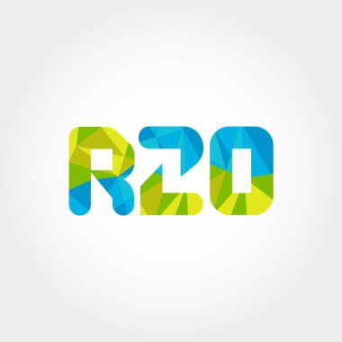 Geometrik sayı ve harf logo