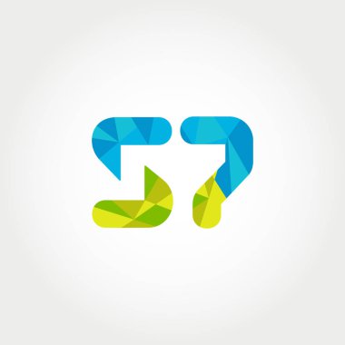 Geometrik sayı ve harf logo