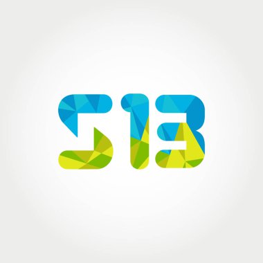 Geometrik sayı ve harf logo