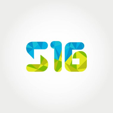 Geometrik sayı ve harf logo