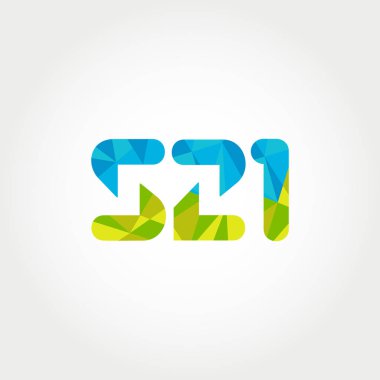 Geometrik sayı ve harf logo