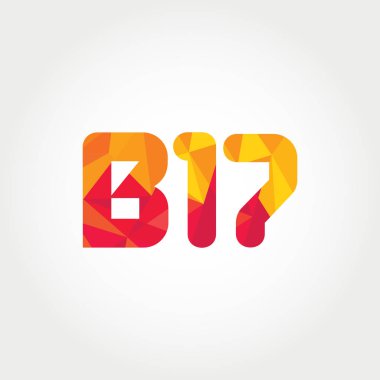 Geometrik sayı ve harf logo