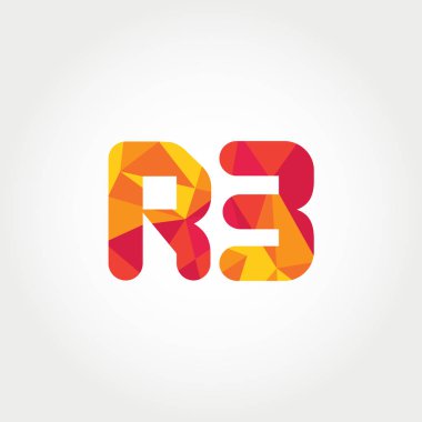 Geometrik sayı ve harf logo