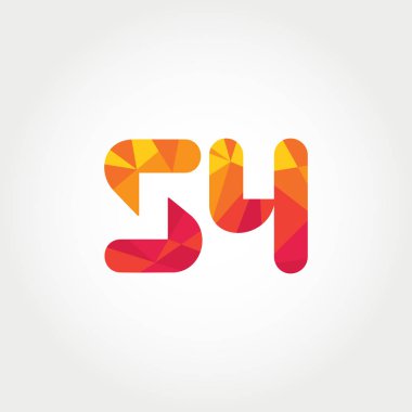 Geometrik sayı ve harf logo