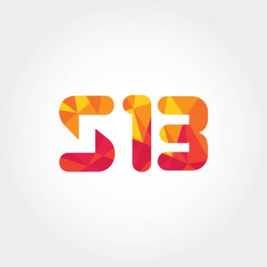 Geometrik sayı ve harf logo