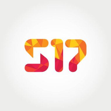 Geometrik sayı ve harf logo