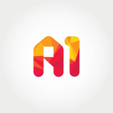 Geometrik sayı ve harf logo