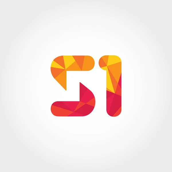 Geometrische cijfer en letter logo — Stockvector