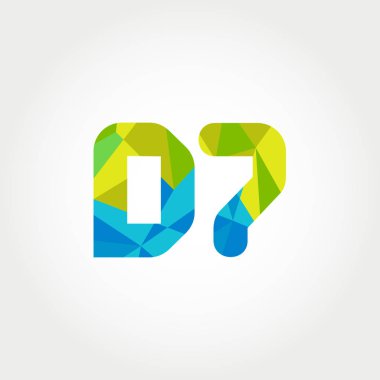 Geometrik sayı ve harf logo