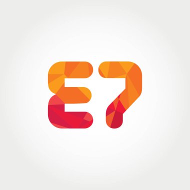 Geometrik sayı ve harf logo