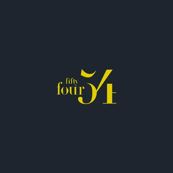 Cincuenta y cuatro número logotipo de la empresa — Archivo Imágenes Vectoriales