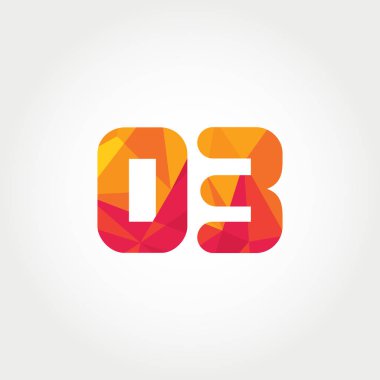 Geometrik sayı ve harf logo