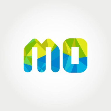 Geometrik sayı ve harf logo