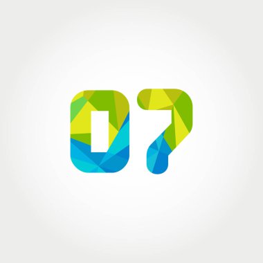 Geometrik sayı ve harf logo